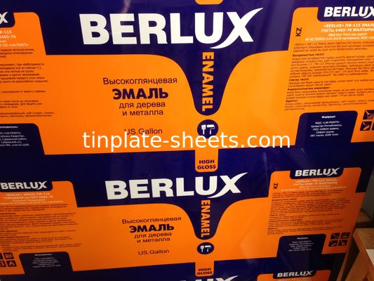 T2.5 T3 T4 T5 DR7 DR8 DR9 اللوحة الصلبة المطبوعة EN10202 المعيار 2.0/2.0 1.1/2.8 للعبوات الغذائية