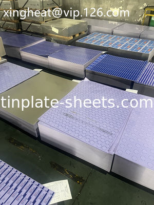 معيار ASTM624 4 علب مطبوعة بالألوان الصفيحة 0.15m-0.40mm سمك T3 T4 T5