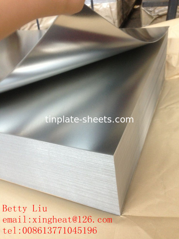 أوراق الصفيحة المعدنية للعبوات JIS G3303 القياسية T3 T4 T5 DR8 2.8/2.8 STONE FINISH أوراق الصفيحة المعدنية