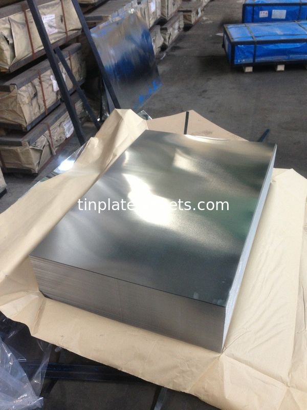 ورق الصفيحة للعبوات العلب العلب الغذائية JIS G3303 القياسية T4 T3 DR8 STONE FINISH ورق الصفيحة الالكترولية