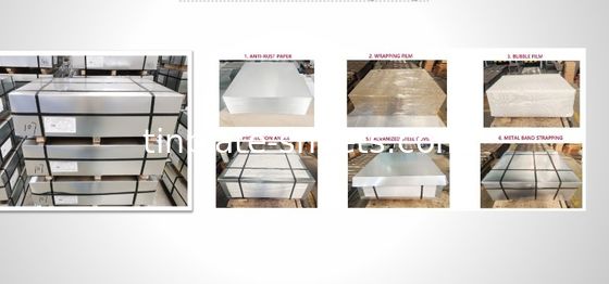 أوراق الصفيحة للعبوات العلب الصفائح الكيميائية JIS G3303 القياسية T3 T4 DR8 STONE FINISH أوراق الصفيحة الكهربائية